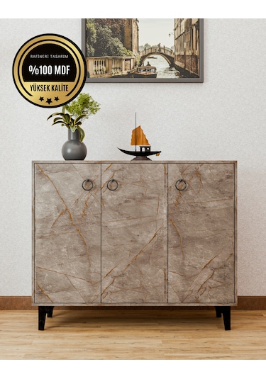 Dekorfim DF08102GD MDF Ayakkabılık Antre Hol Çok Amaçlı Dolap Ayakkabı Dolabı