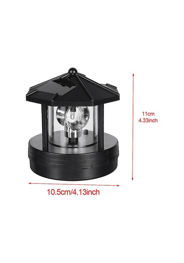 Güneş Enerjili Deniz Feneri, Led Işıklı Dekoratif Döner Güneş Enerjili Duman Kulesi, Bahçe, Çim, Veranda İçin Su Geçirmez Ip 44 Led Güneş Enerjili Işık, Siyah Diğer