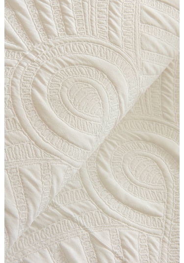 Kaşmir Home Balance Çift Kişilik Yatak Örtüsü Takımı Offwhite Beyaz