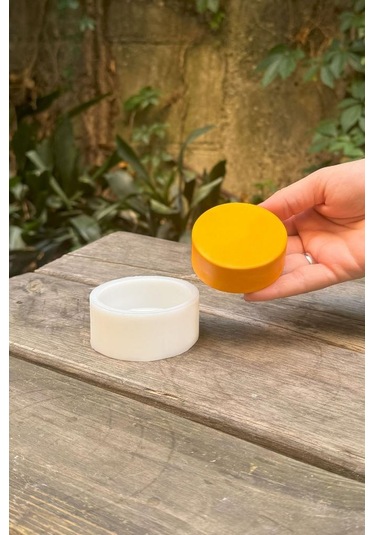 Silindir 6,5x2,5 Cm Silikon Mum Kalıbı Beyaz