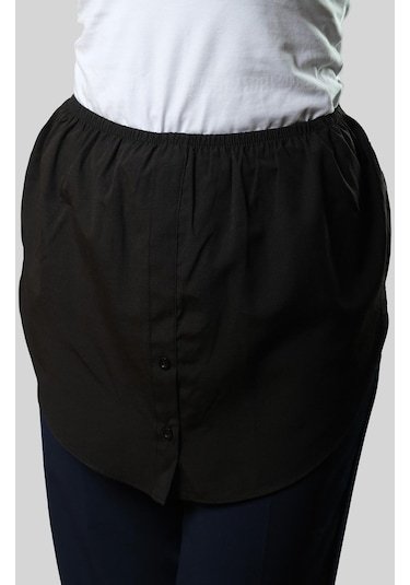 Siyah Gömlek Etek İçlik Terikoton Düz 1021 01 Siyah