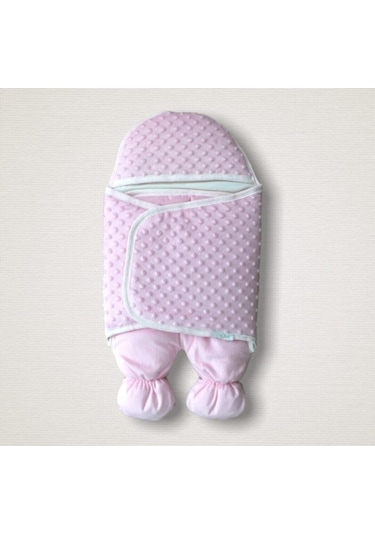 Pembe Kız Bebek Dış Kundak & Ayaklı Uyku Tulumu - %100 Pamuklu Astronot Tulum Pembe