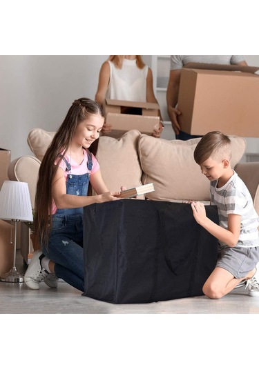 Suofeng 2 Adet Siyah Büyük Kapasiteli Oxford Kumaş Nakliye Çantası - Güçlü Fermuar Ve Taşıma Kolleri İle Giysi, Seyahat Ve Depolama İçin Uygun Siyah