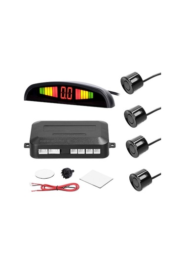 4 Sensörlü Park Sensörü Sistemi: Led Mesafe Göstergeli, Uyarı Buzzerli, Kolay Kurulum, Geniş Voltaj Aralığı, Yüksek Hassasiyet