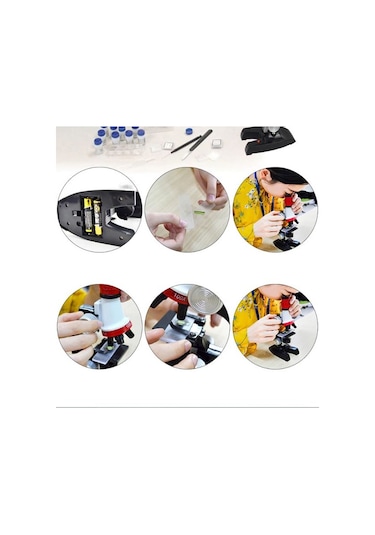 Triline Eğitici Çocuk Mikroskop Kiti Zoom Led Işıklı 100x 400x 10