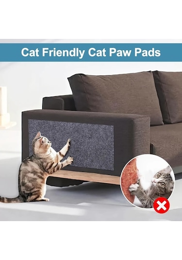 Honeybeeshop Kedi Tirmalama Koruyucu Kendinden Yapışkanlı Mobilya Koruyucu Khaki 15 75x78 74inch Gri Koltuk Kapı Kedi Ağacı Rafı