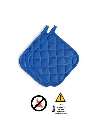 Yanmaz, Isıya Dayanıklı Fırın Tutacağı 2 Tutacak Mavi