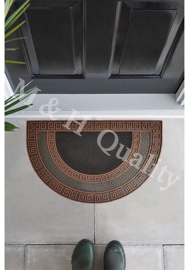 Dekoratif Yarım Ay Versace Model Kapı Önü Paspası Yıkanabilir Toz