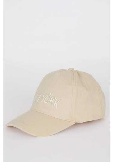 DeFacto Kız Çocuk Nakışlı Keten Karışımlı Cap Şapka D8425A825SMBG286 DeFacto Kız Çocuk Nakışlı Keten Karışımlı Cap Şapka D8425A825SMBG286