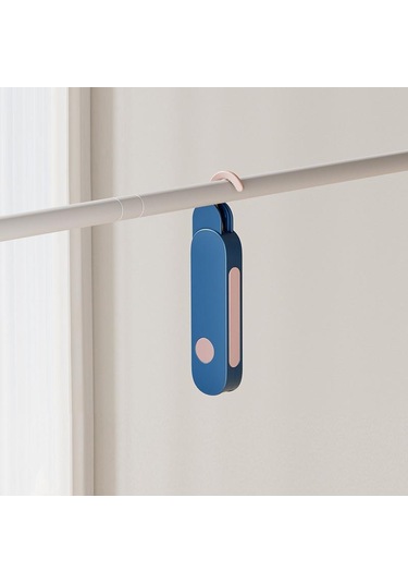 Sones Yedi Delikli Çok Fonksiyonlu Seyahat Katlanabilir Çamaşır Kurutma Askısı Mavi Mavi