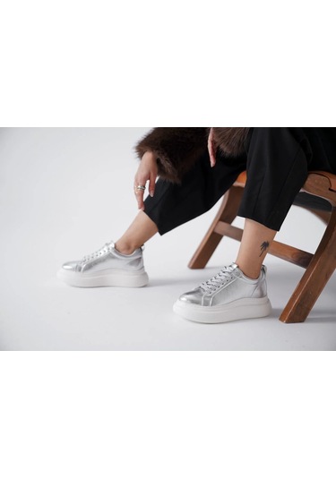 Trendella Gümüş Kadın Sneaker Tr01ms05b Beyaz