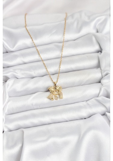 316l Çelik Zincir Gold Renk Erkek Kız Model Kadın Kolye - Prt3500eb09340-95262 altın