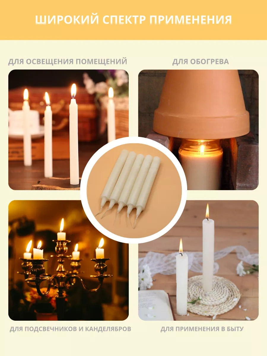 Parafinoff Ev Tipi Mum Sütunu 25 Adet 60 Gr 232481645 Bej