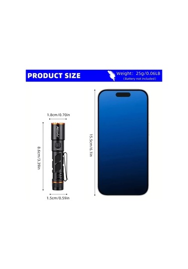 Brightnova Alonefire Yüksek Parlaklık Gray X82 El Feneri Usb Şarjlı Ayarlanabilir Işık 500 Lümen Kampçılık Seyahat Acil Durum Altın