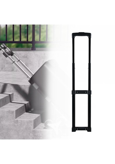 Homyl Bavul Teleskopik Saplı Arabası Bagaj Çekme Sürükleme Siyah