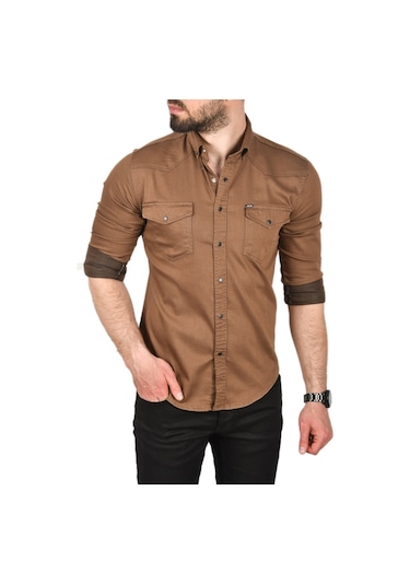 Deepsea Erkek Kahve Slim Fit Pamuklu Cepli Kot Gömlek Çıtçıtlı Uzun Kollu Spor Gömlek 2502503 Kahve Deepsea Erkek Kahve Slim Fit Pamuklu Cepli Kot Gömlek Çıtçıtlı Uzun Kollu Spor Gömlek 2502503 Kahve