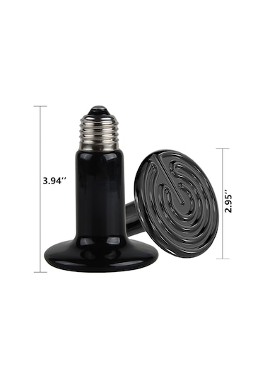 Yifomall E27 Seramik Isıtıcı Işık, 220v Avrupa Tipi, Sürüngenler İçin 150w, Metal-keramik Malzeme Siyah