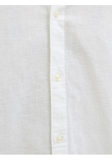 Jack & Jones Slim Kalip Keten Karışımlı Gömlek - 12268964 White