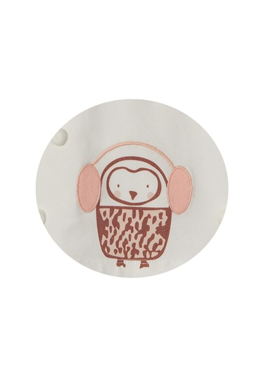 Andywawa Kız Bebek Penguen Kabartmalı Ekru Tshirt Ac22366 001