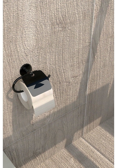 Yapışkanlı Tuvalet Kağıtlığı Wc Kağıtlık Tuvalet Kağıdı Askısı Geniş Kapak Siyah S-109