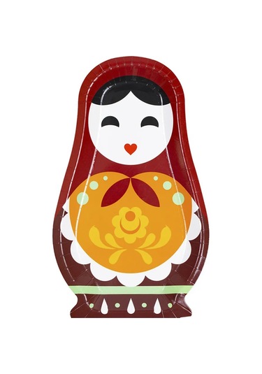 Super Prazdnik Tek Kullanımlık Matruşka Tabakları, 23 Cm, 6 Adet 355097296 100 adet