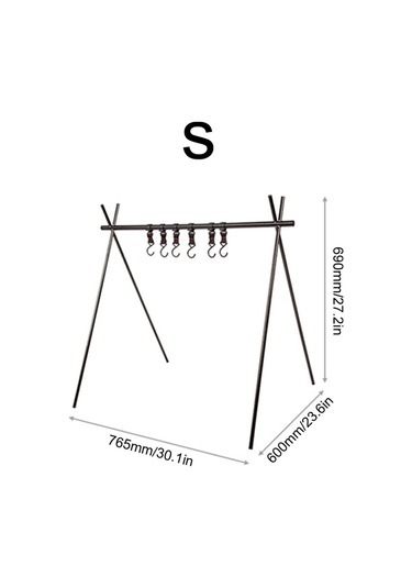 Springsun Kamp Ve Ev İçin Alüminyum Çekirdekli Katlanabilir Üçgen Askı, Çadır Çekmecesi, Çamaşır Asma Ve Eşya Tutucu Küçük Boy Siyah