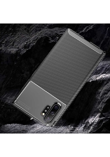 Samsung Galaxy Uyumlu Note 10 Plus Karbon Görünüm Negro Silikon Kilif 545333738
