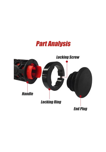 Bisiklet Gidon Tutacakları Kaymaz Kauçuk Gidon Ucu Tutacakları Kırmızı