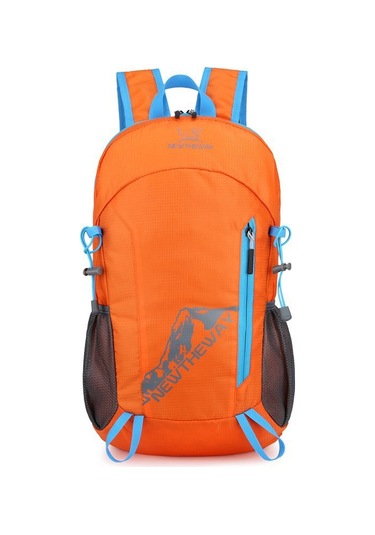 Yeni Büyük Kapasiteli Taşınabilir Moda Spor Açık Dağ Tırmanışı Koşu Katlanabilir Erkek Ve Kadın Seyahat Omuz Çantası Gri - Turuncu