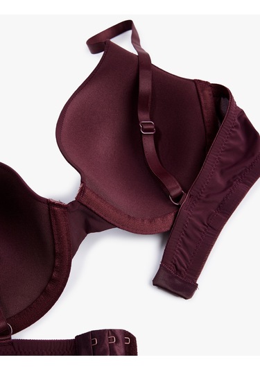 Koton Rahat Kalıp Desteksiz Balenli Sütyen Şarap 6wlk10009mk Şarap