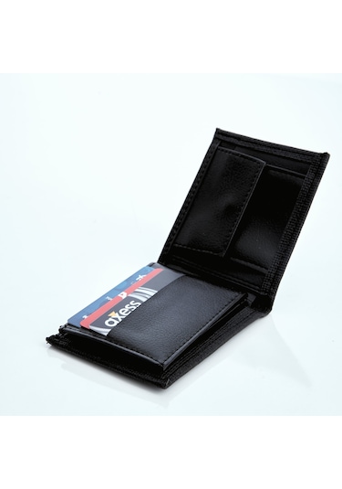 Tuldar Erkek Deri Bozuk Para Hazneli Kartlık Ve Cüzdan Tul103 Siyah