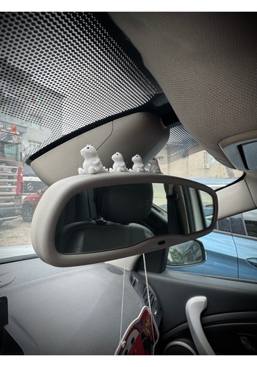 4 Parça Sevimli Dinozor Ailesi Dikiz Aynası Süsü - Ayna Süsü Araba Süsü Torpido Süsü Oto Aksesuar