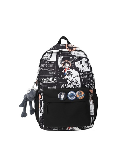 Suofeng One Piece Çizgi Roman Temalı Sırt Çantası - Geniş Kapasiteli, Hafif Ve Dayanıklı Siyah
