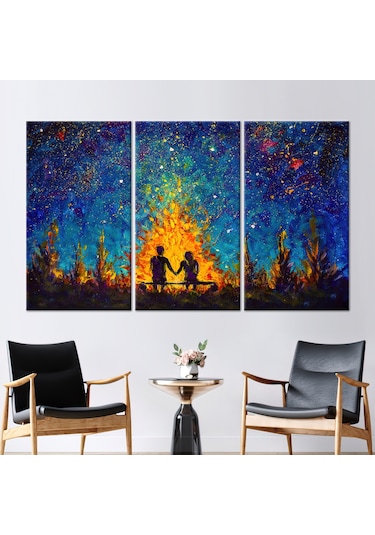 60x120cm 3 Parçalı Kanvas Tablo