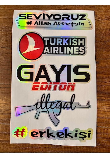 Araç Arka Cam Yazısı Hologramlı Yan Kapı, Yan Cam Stickerı Seviyoruz