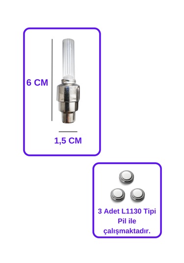 2 Farklı Renk Hareket Sensörlü Tekerlek Sibop Işık