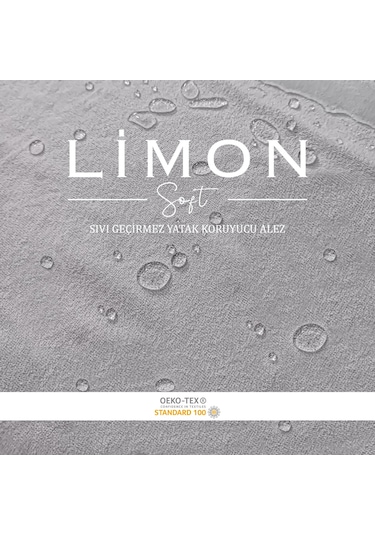 Limon Soft Pamuklu Fitted  Su Sıvı Geçirmez Yatak Koruyucu Alez Beyaz