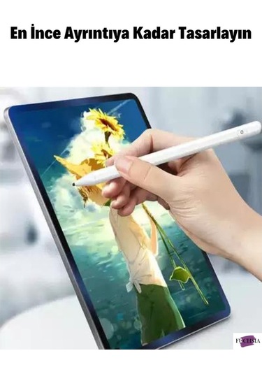 iPad Uyumlu 10.2 2021 (9.Nesil) Eğime Duyarlı Şarjlı Stylus Kalem