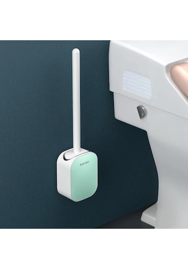 Mavi Wıkhostar Tuvalet Fırçası Silikon Uzun Saplı Tuvalet Temizleme Fırçası Duvara Montaj Hızlı Boşaltma Temiz Aracı Banyo Aksesuarları