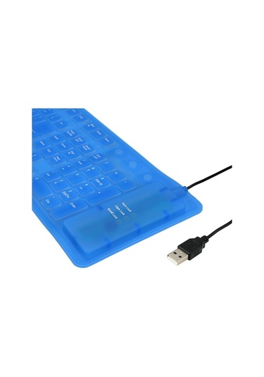 Dancemonkey 108 Tuş Esnek Katlanabilir Klavye Su Geçirmez Toz Geçirmez Mavi, Dizüstü Bilgisayar Kullanıcıları İçin Sessiz Tuşlar