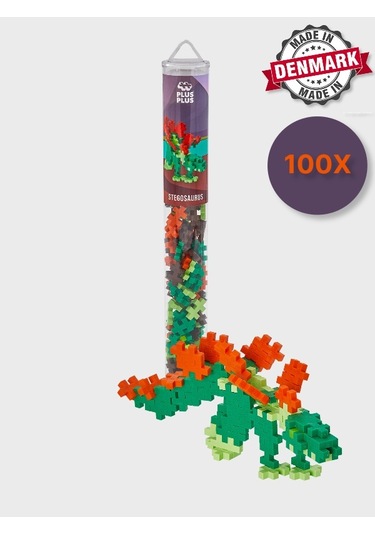 Plus - Plus Minecraft Temalı Silindir Kutuda Stegosaurus Lego Yapı Oyuncağı 100 Parça 4093