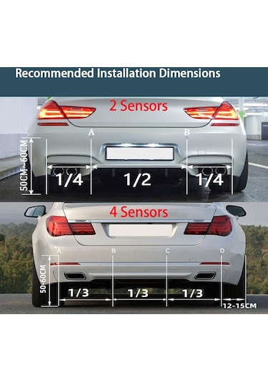 Mavi Hippcron Araba Park Sensörü Kiti 2 Sensörler 22mm Led Ekran Ters Radar Ses Uyarı Göstergesi Sistemi 8 Renk
