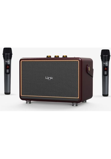 Linktech M407 Çift Mikrofonlu 50w Retro Bluetooth Radyo Hoparlör