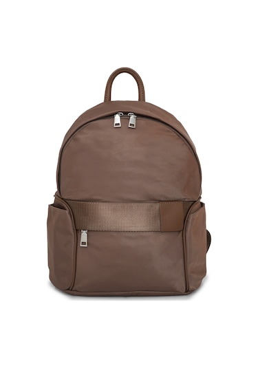 Cambirdge Polo Club Fermuarlı Yan Cepli Kadın Sırt Çantası Mb19 VİZON