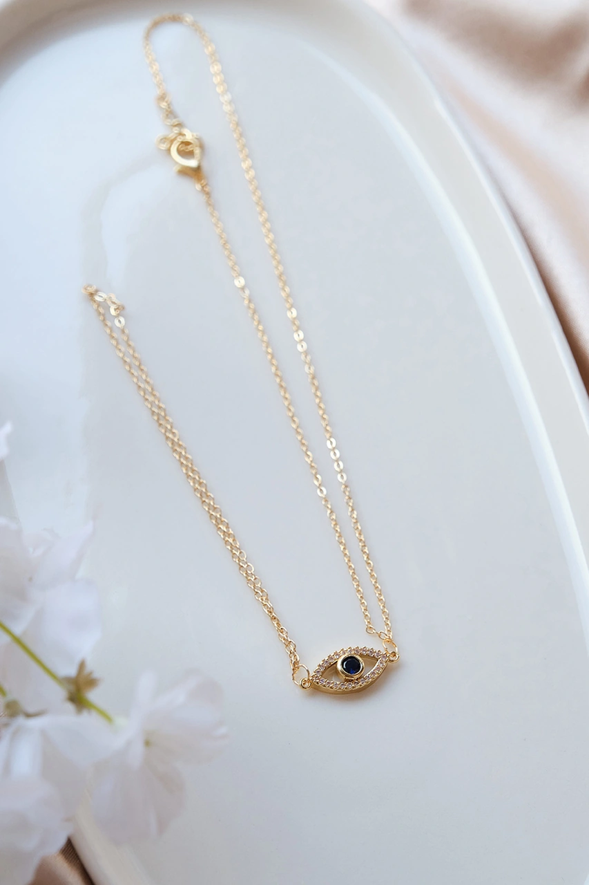 Gold Fatmanın Gözü Lapis Taşlı Şahmeran Gold