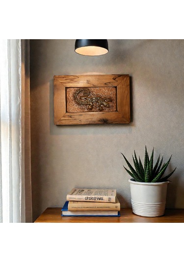 Semender Ahşap Çerçeveli Seramik Elyapımı Handmade Tablo 15 22,5 2,5 Cm Çerçeveli