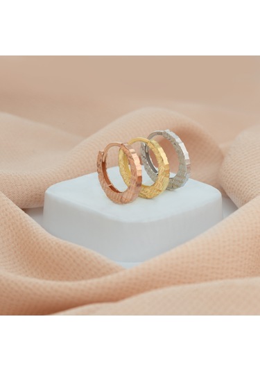 Dkmn Gümüş  Kalemli Desenli Gümüş Küpe