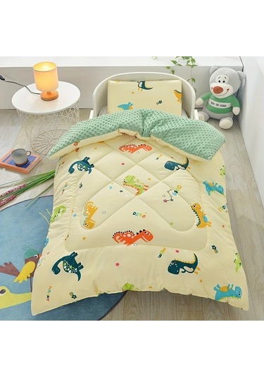 Elmpaly Dino Parti Yumusak Bebek Battaniyesi 4 Mevsim Bebek Yatagi 100x80 CM