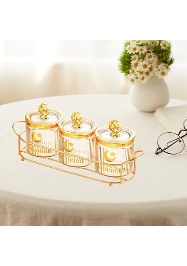 Trendooze Düğünlik Kavanoz Şekerlik, Mutfak Tatili Kehribar, Unik Design Kehribar