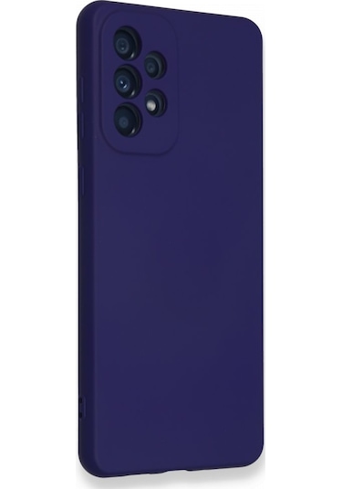 Samsung Galaxy A73 5G Uyumlu Kılıf Kamera Korumalı Lansman Silikon Kapak Koyu Mor